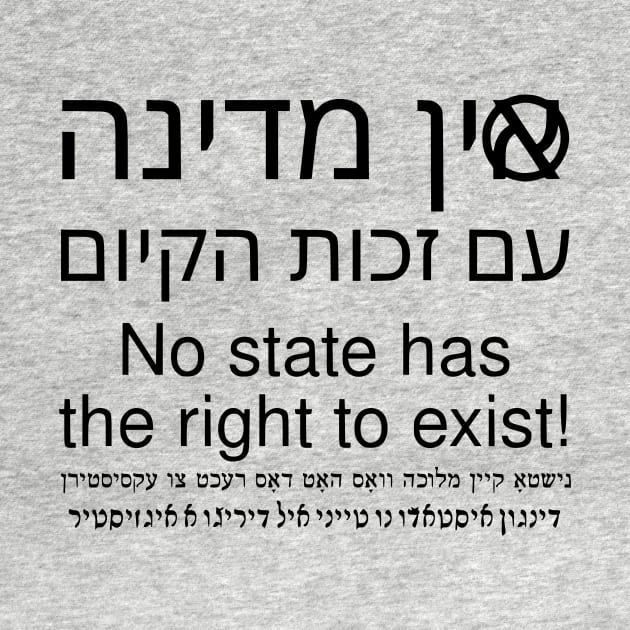 No State Has The Right To Exist (Hebrew/English/Yiddish/Ladino) by dikleyt